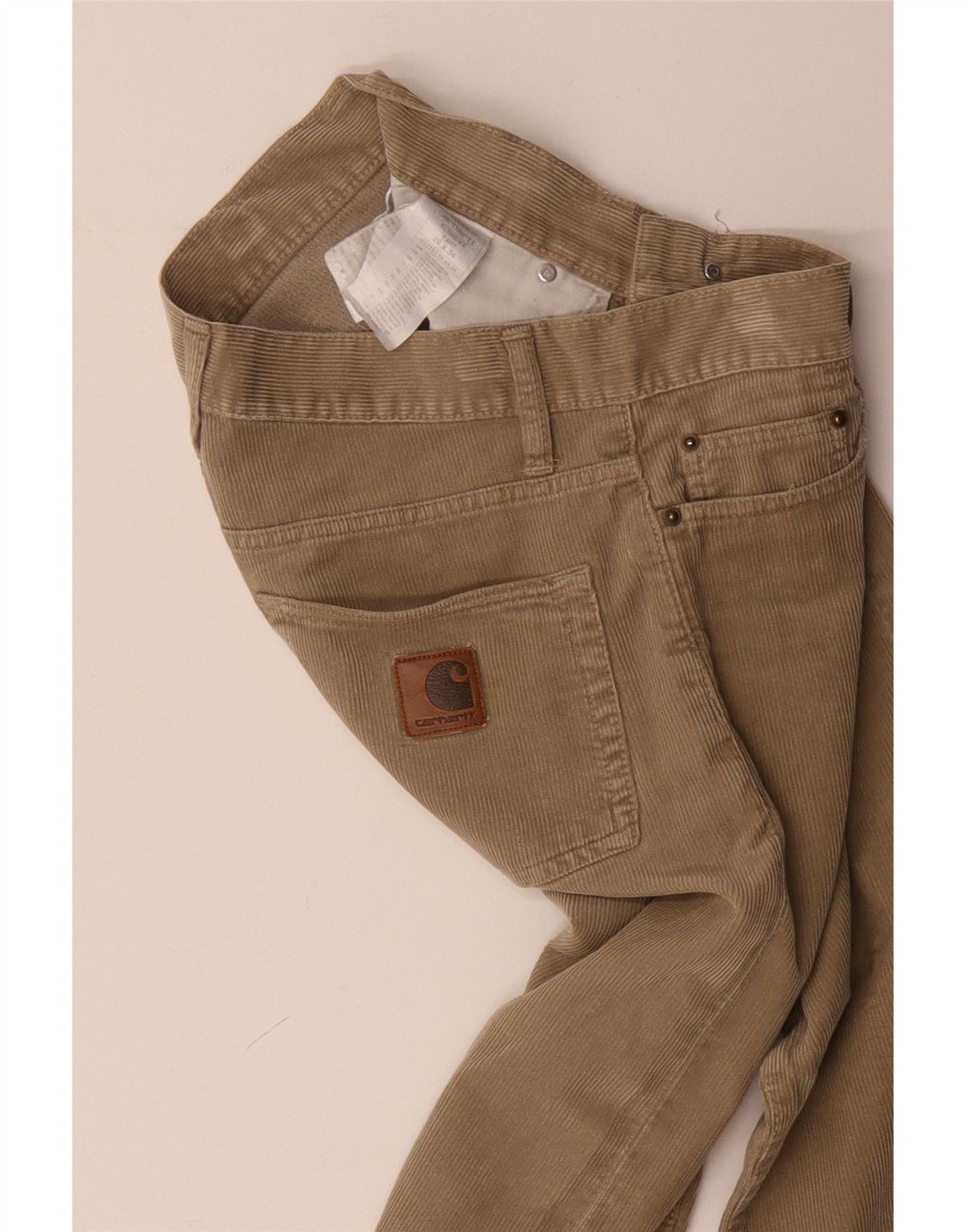 CARHARTT Mens Straight Corduroy Trousers W29 L34 Beige Polyester