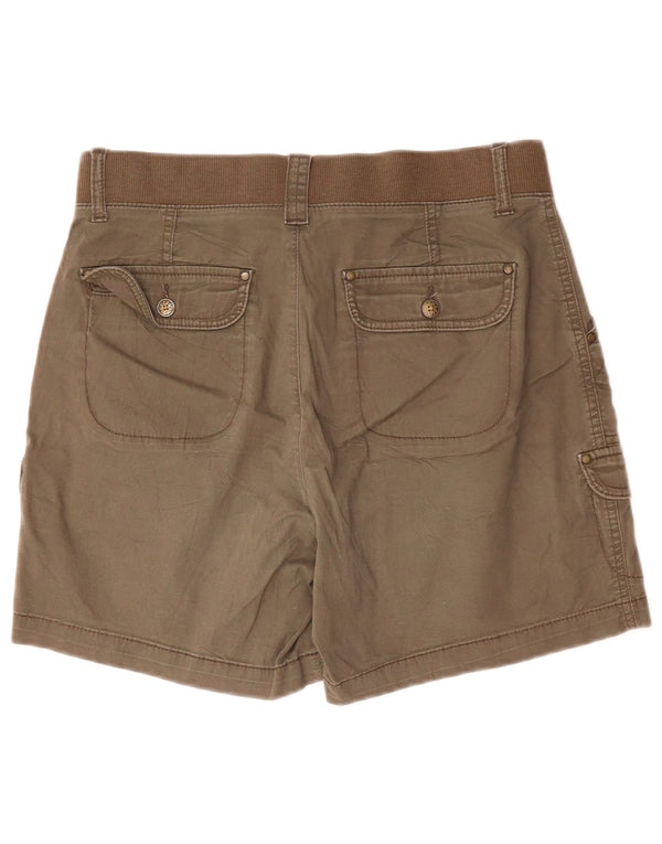 LEE Womens Mid Rise Relaxed Fit Cargo Shorts US 6 Medium W30 Khaki Cotton