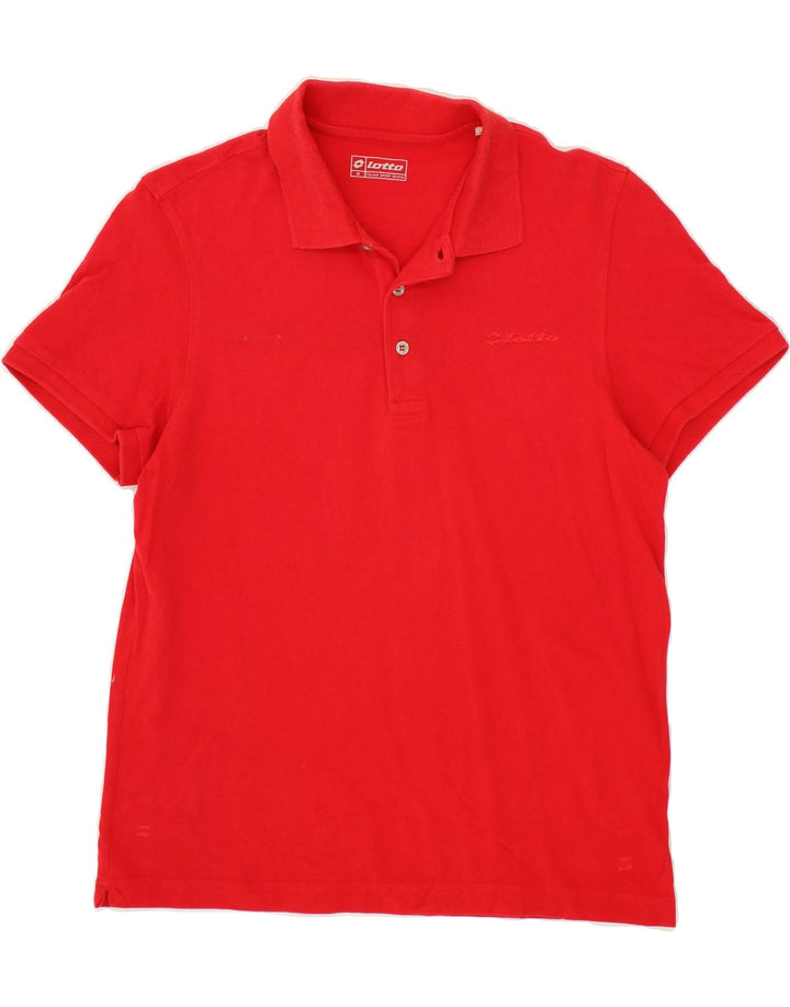 LOTTO Mens Polo Shirt Medium Red Cotton Vintage Lotto and Second-Hand Lotto from Messina Hembry 