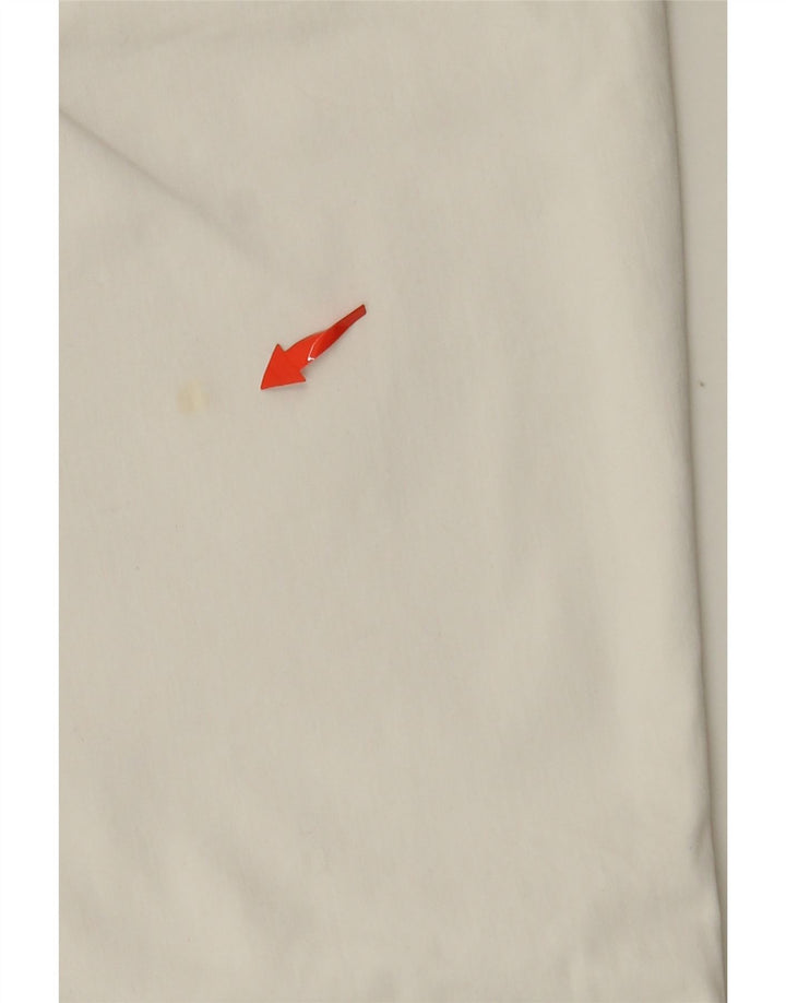 GUESS Womens Straight Cropped Trousers W29 L23 Off White Cotton