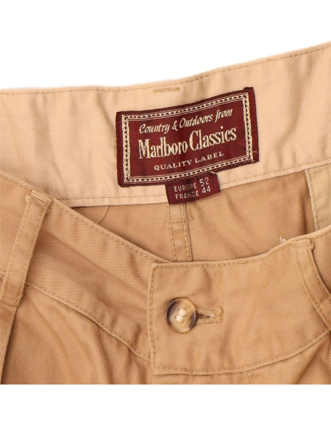 Marlboro Classics Mens Pegged Cargo Shorts EU 52 XL W32  Beige Cotton
