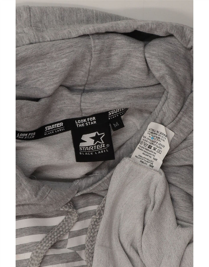 Starter Mens Graphic Hoodie Jumper Medium Grey Cotton