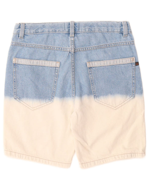 BENETTON Boys Denim Shorts 10-11 Years W26 XL Blue Colourblock Cotton