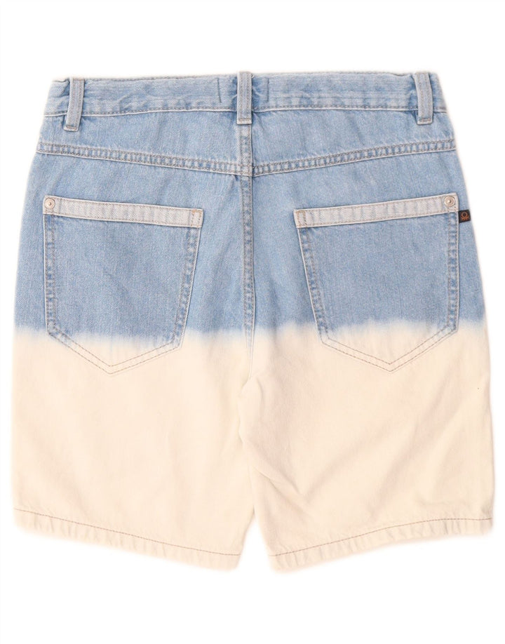 BENETTON Boys Denim Shorts 10-11 Years W26 XL Blue Colourblock Cotton