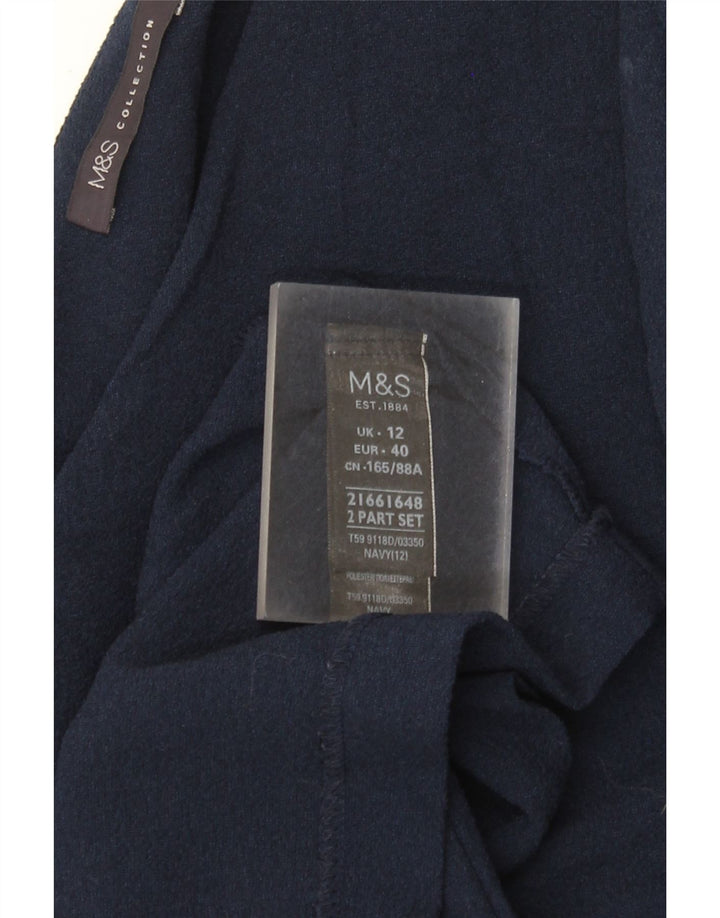 Marks & Spencer Womens Wrap Dress UK 12 Medium  Navy Blue Polyester