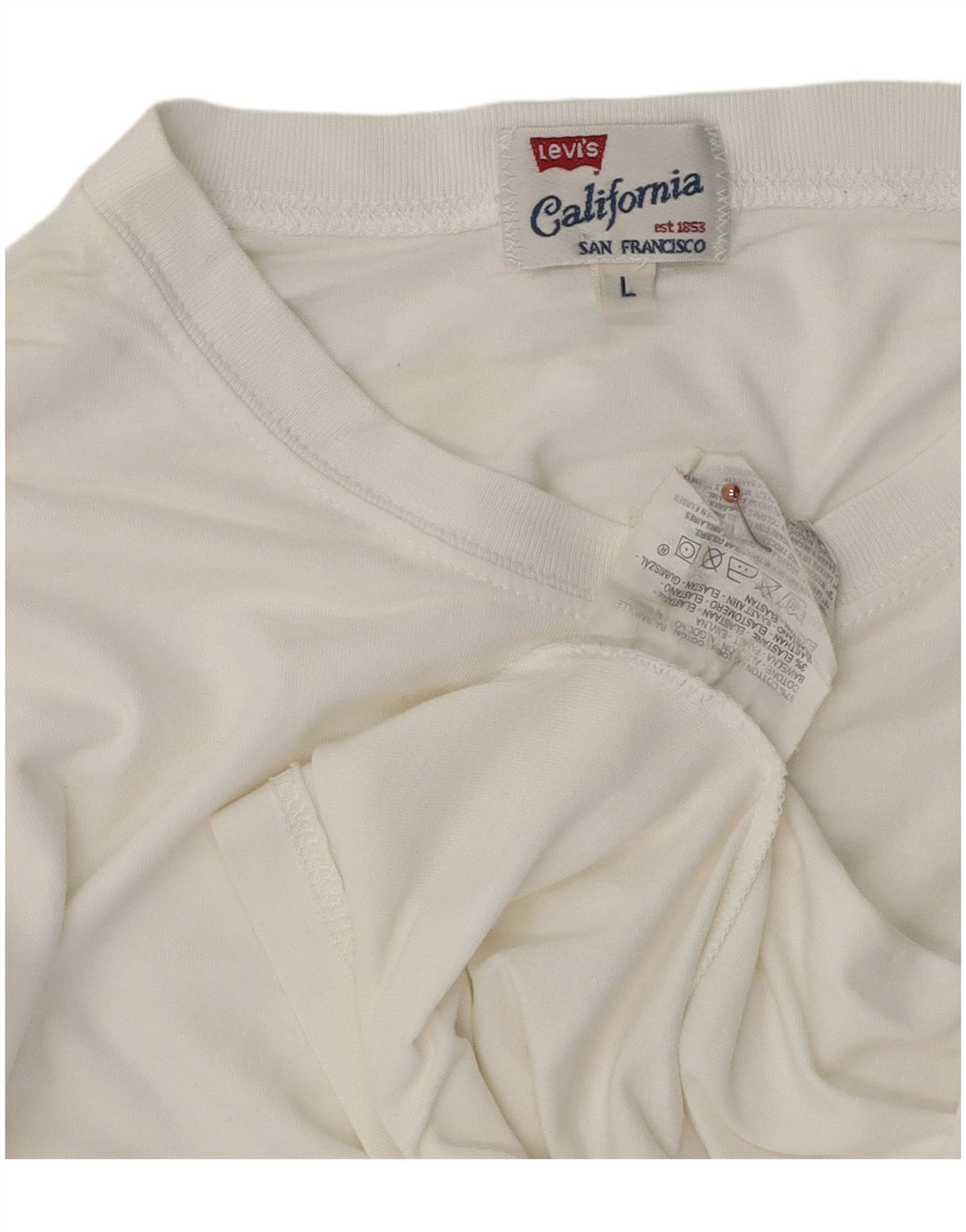 LEVI'S Mens Top Long Sleeve Large White Cotton