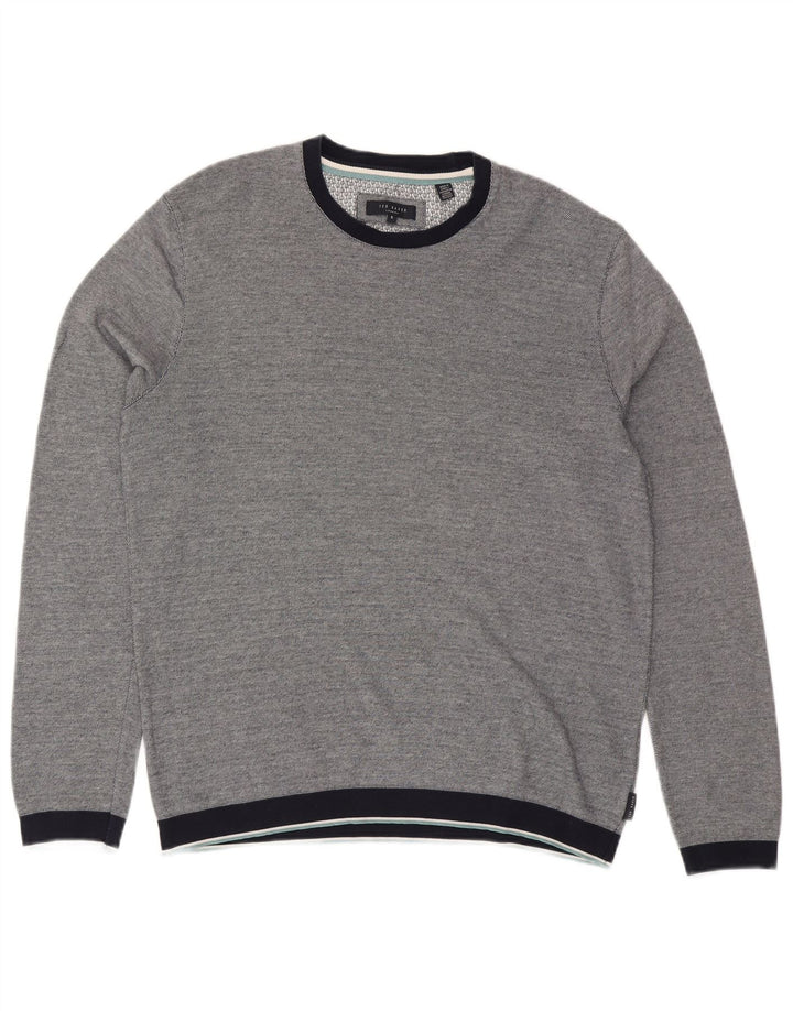 TED BAKER Mens Sweatshirt Jumper Size 5 XL Navy Blue Cotton