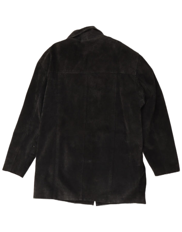 Ben Sherman Mens Suede Windbreaker Coat UK 38 Medium Black Leather