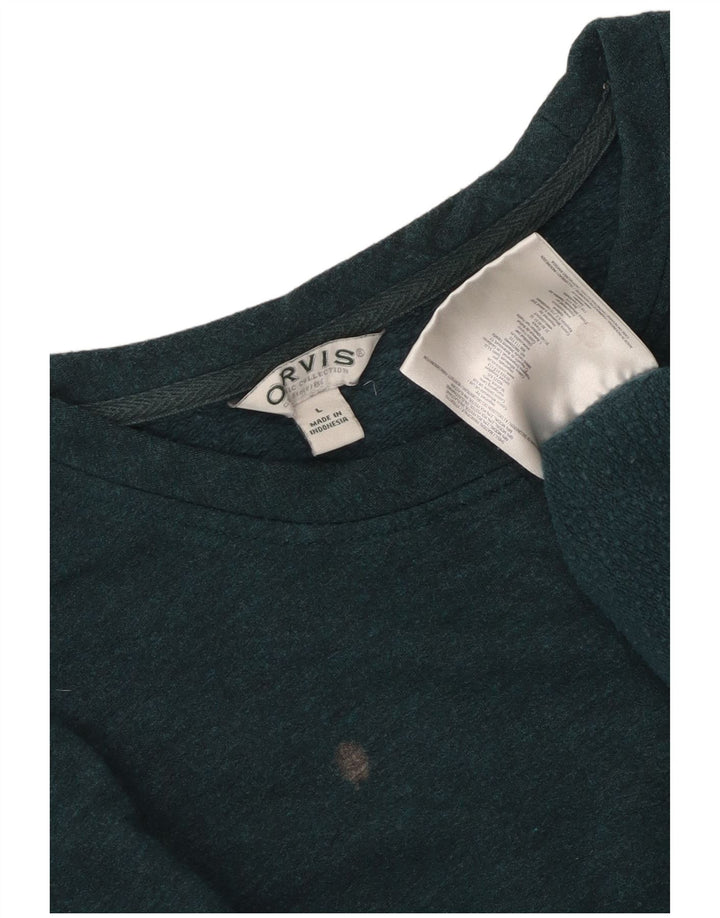Orvis Mens Sweatshirt Jumper Large Green Modal