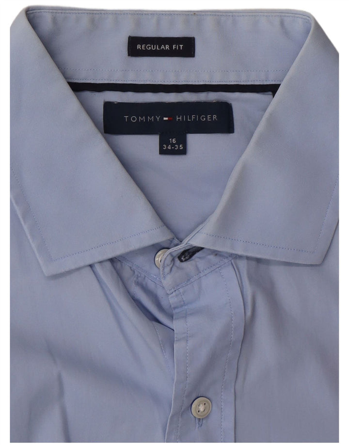 Tommy Hilfiger Mens Regular Fit Shirt Size 16 Large Blue