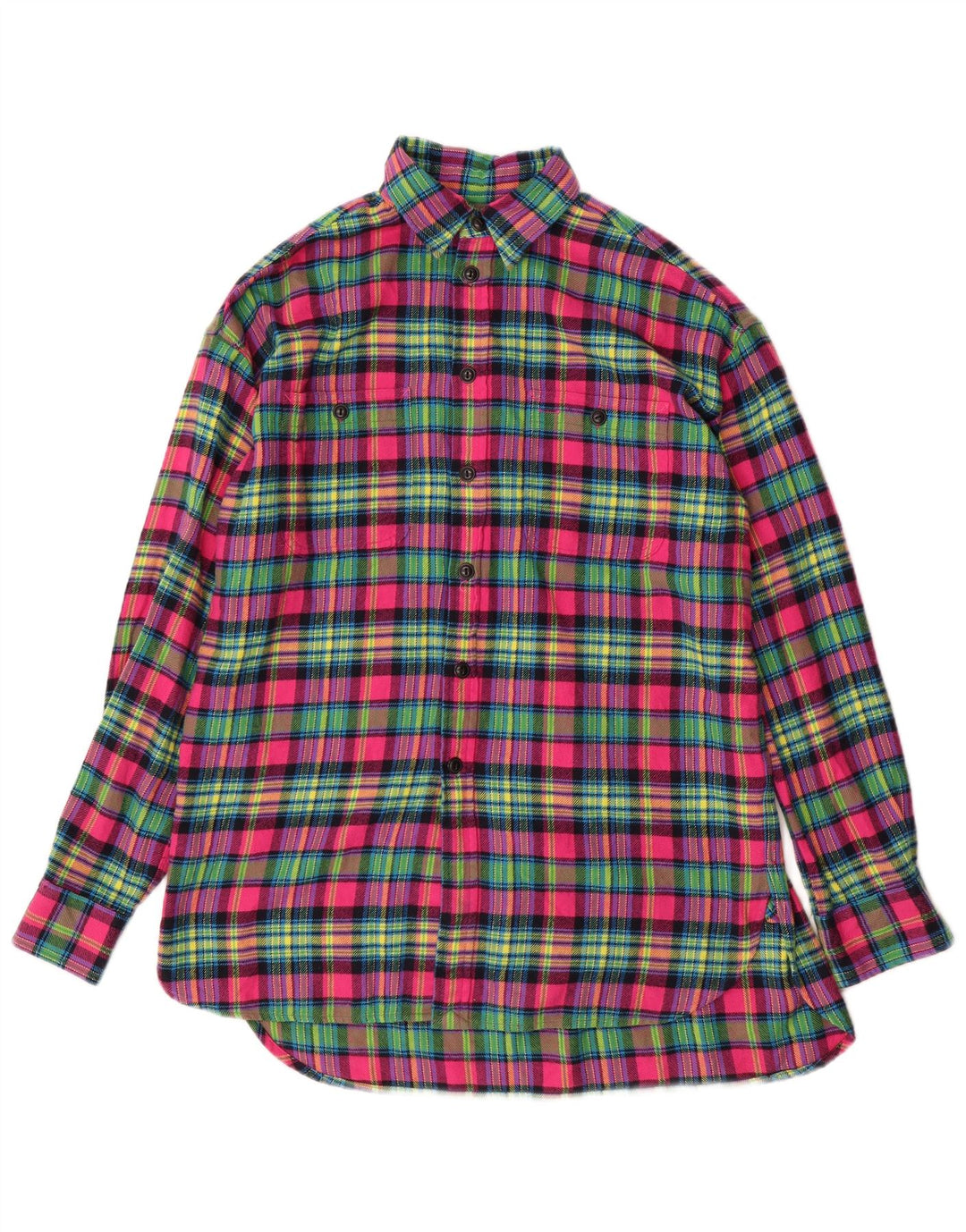 RALPH LAUREN Mens Flannel Shirt Medium Multicoloured Check Cotton