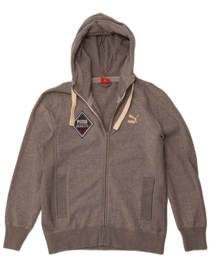 PUMA Mens Zip Hoodie Sweater Medium Grey Cotton