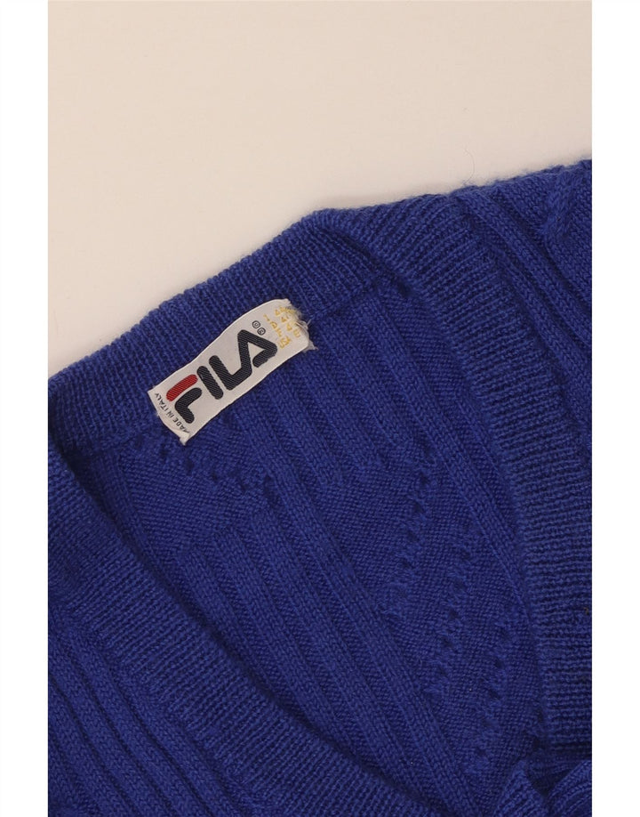 Fila Womens Cardigan Sweater IT 44 Medium Blue