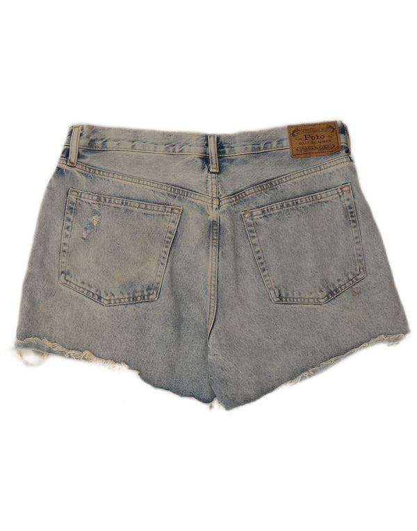 Polo Ralph Lauren Womens High Waist Denim Hot Pants W29 Medium Blue Cotton