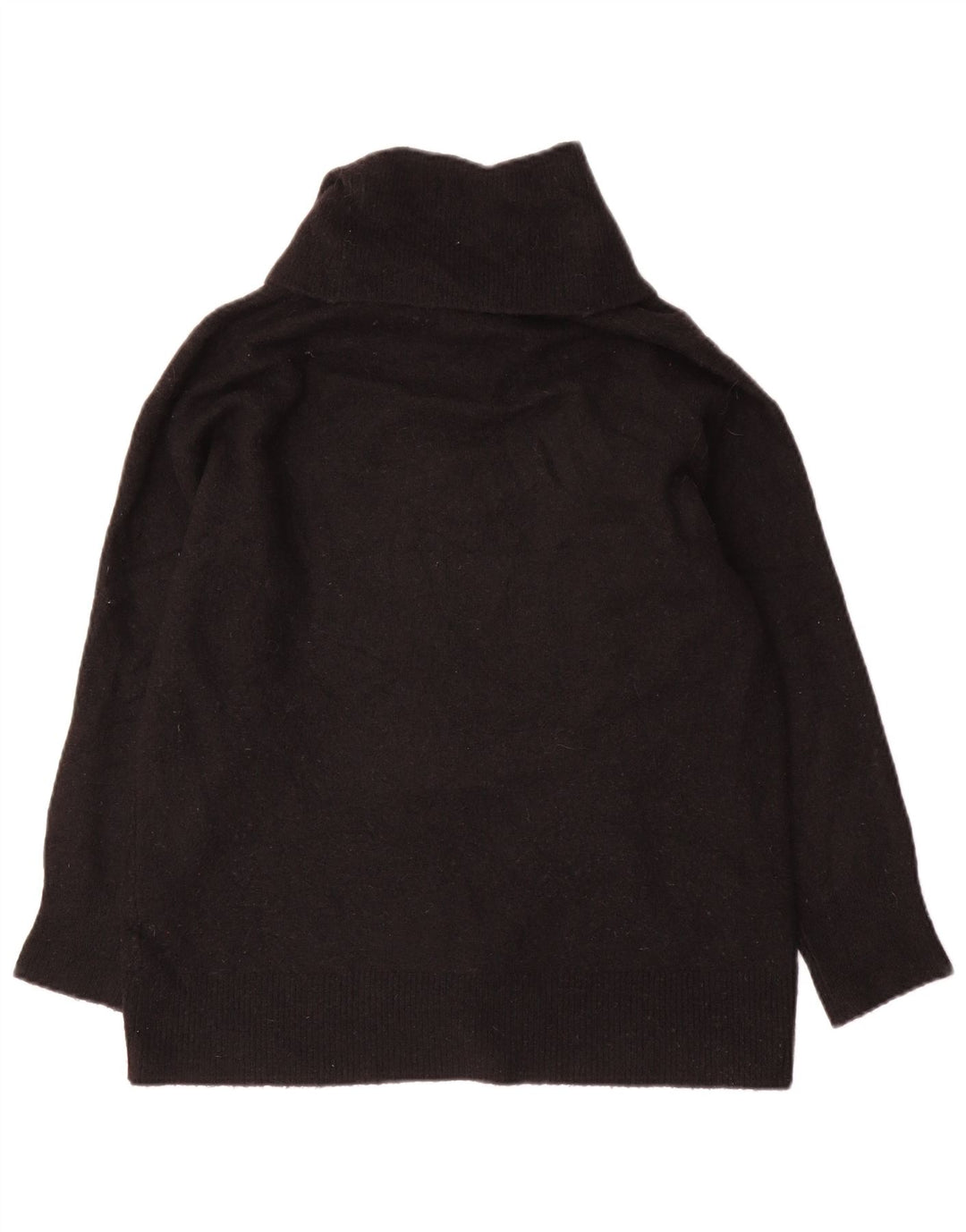 Massimo Dutti Womens Oversized Roll Neck Jumper Sweater UK 10 Small Black