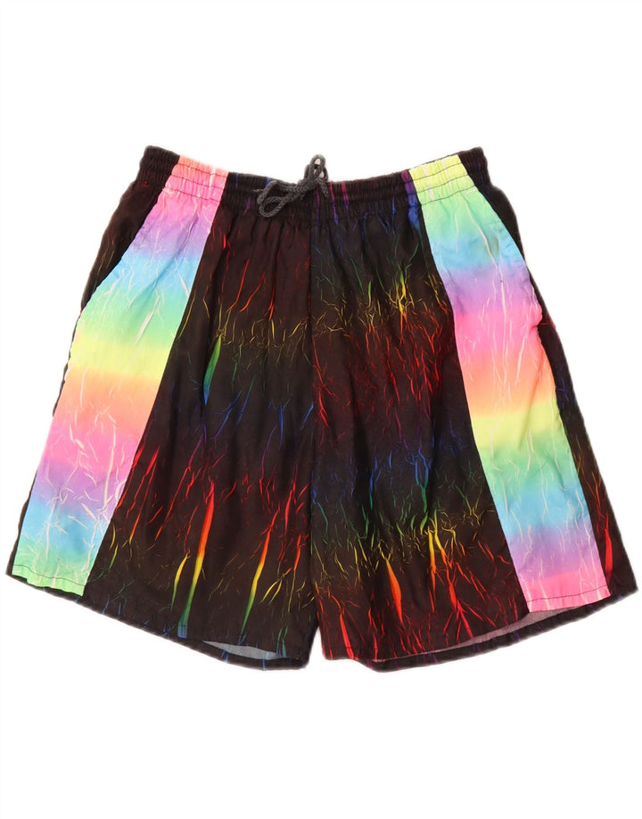 VINTAGE Mens Sport Shorts Large  Multicoloured Tie Dye Polyamide Vintage Vintage and Second-Hand Vintage from Messina Hembry 