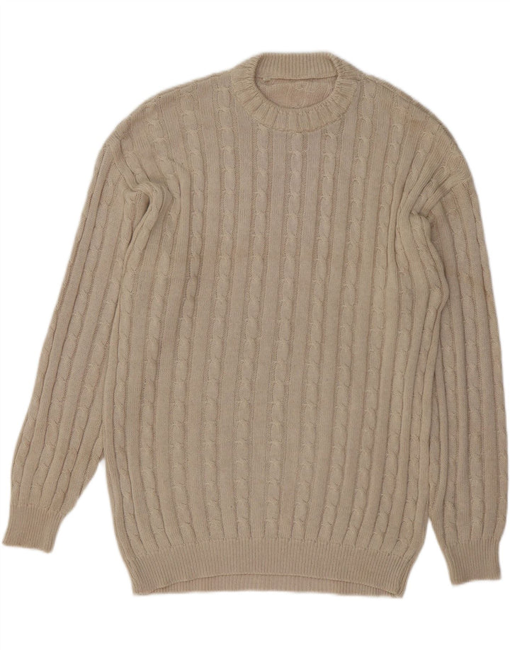 VINTAGE Mens Crew Neck Jumper Sweater XL Grey