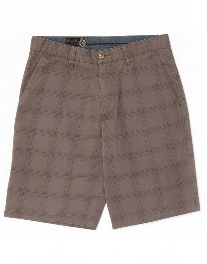 Volcom Mens Chino Shorts Medium W32 Grey Check
