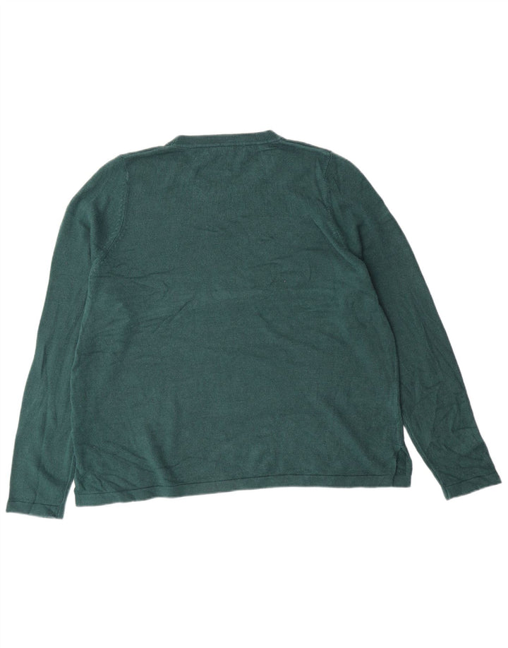 MARKS & SPENCER Womens Crew Neck Jumper Sweater UK 20 2XL  Green Acrylic