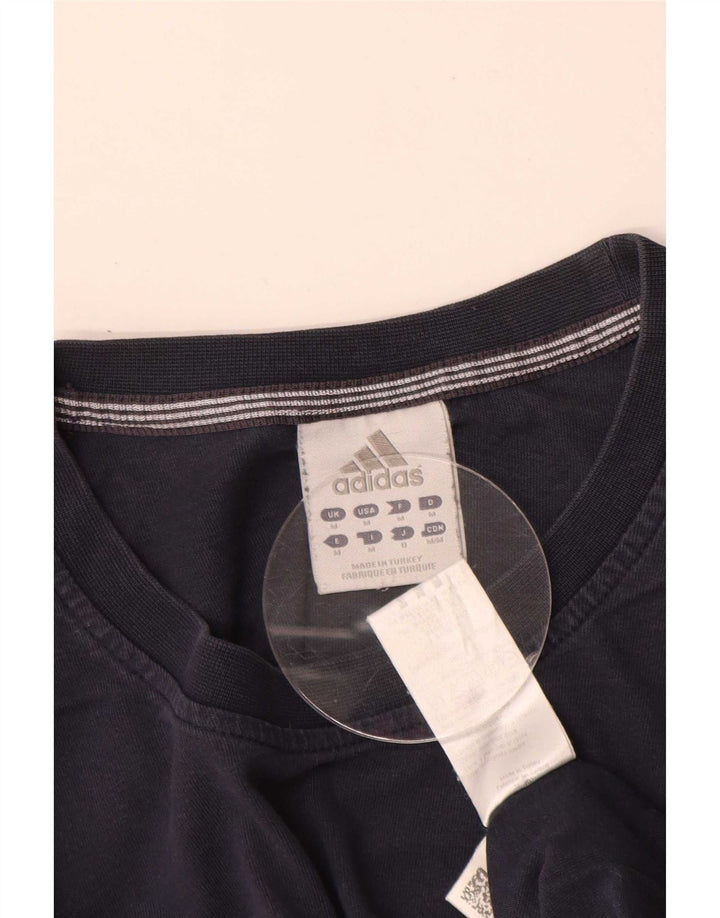 Adidas Mens Top Long Sleeve Medium Navy Blue Cotton