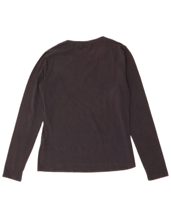 Armani Jeans Womens Graphic Top Long Sleeve IT 44 Medium Black Cotton