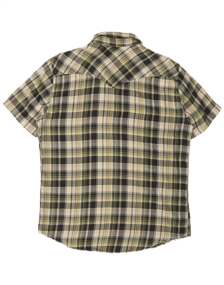 Levi's Mens Short Sleeve Regular Fit Shirt Medium Green Plaid Cotton