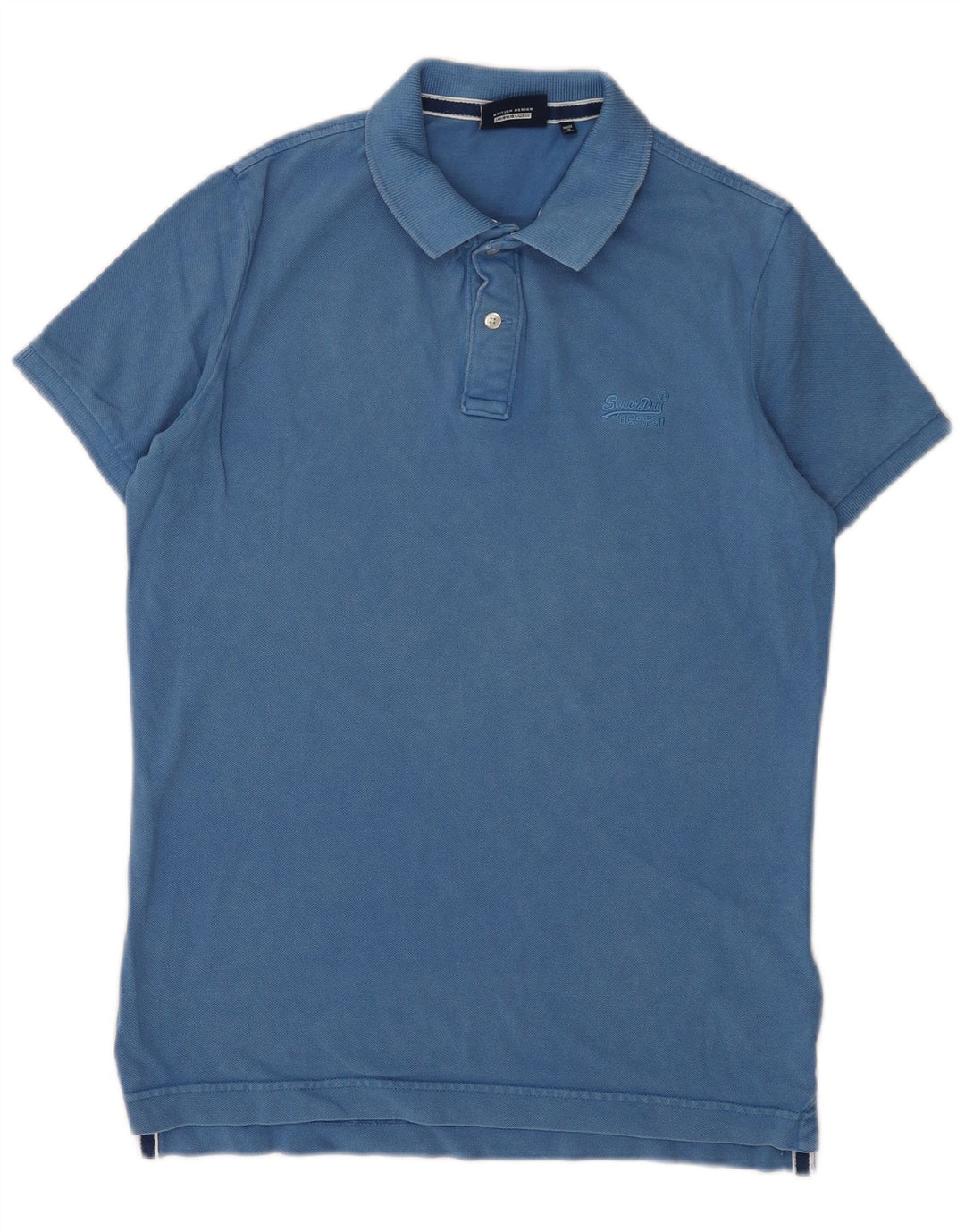 Superdry Mens Polo Shirt Large Blue Cotton
