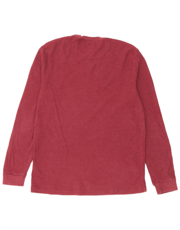 Jack Wills Mens Top Long Sleeve Medium Burgundy Cotton
