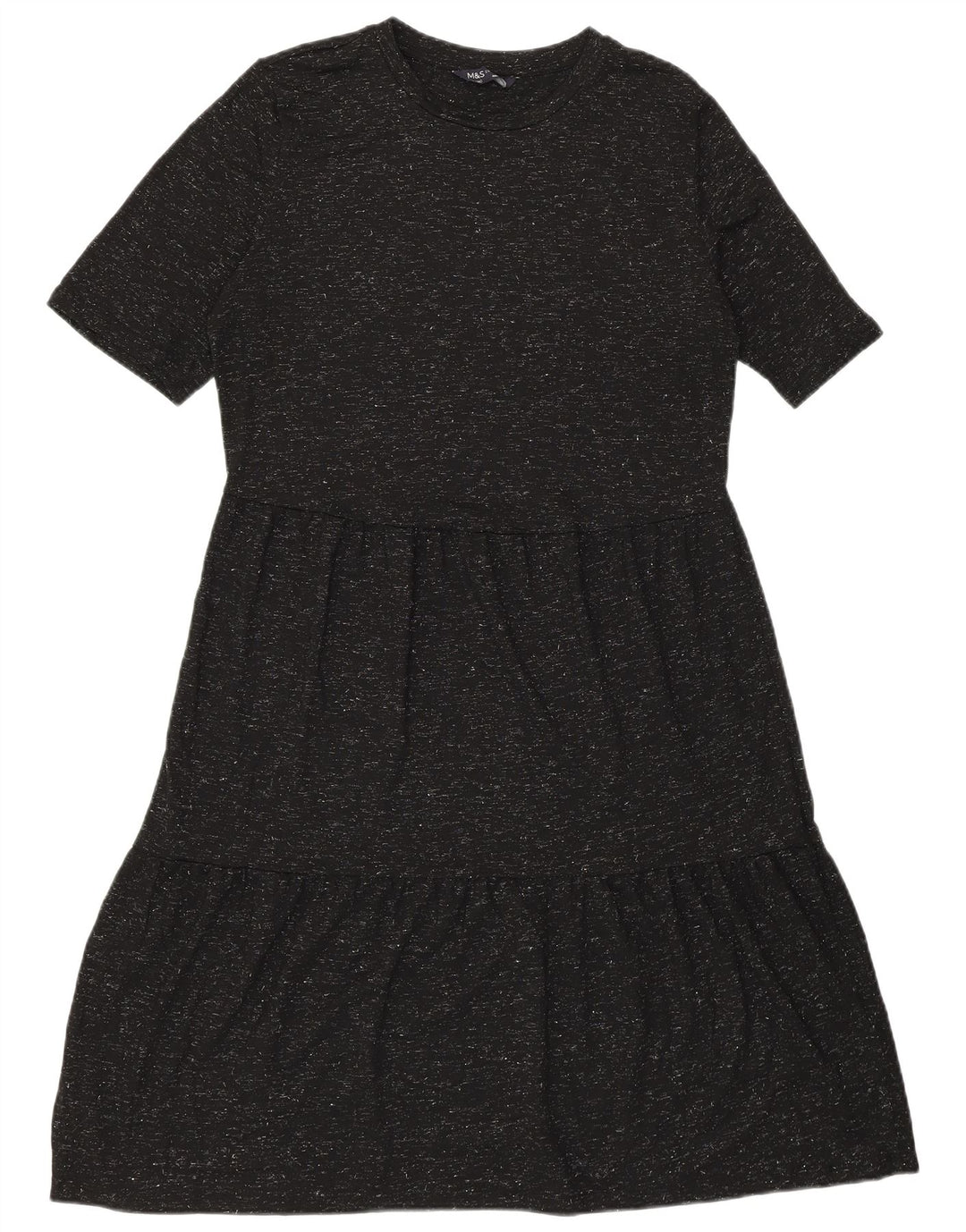 MARKS & SPENCER Womens A-Line Dress UK 14 Medium Black Polyester
