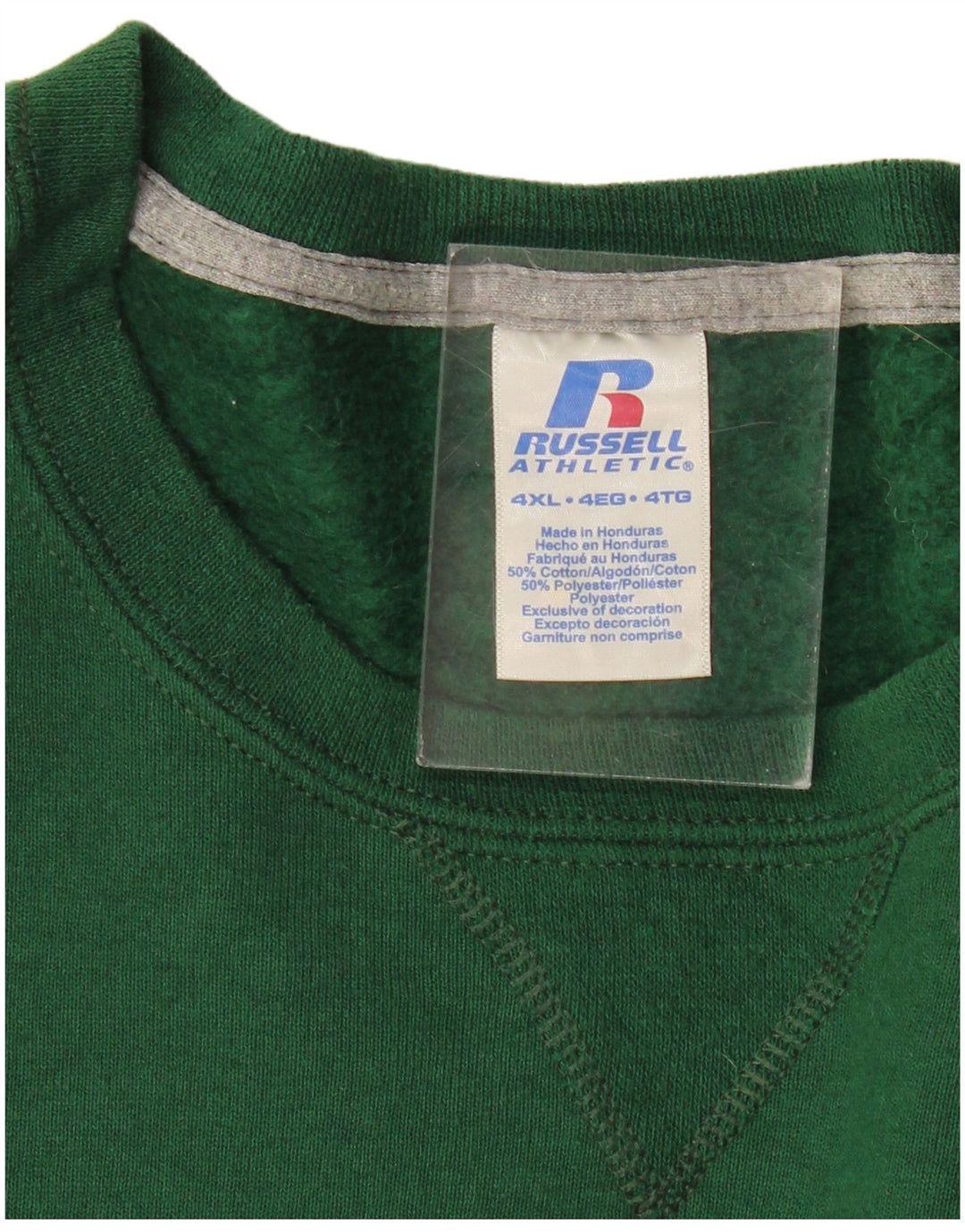 RUSSELL ATHLETIC Mens Sweatshirt Jumper 4XL Green Cotton