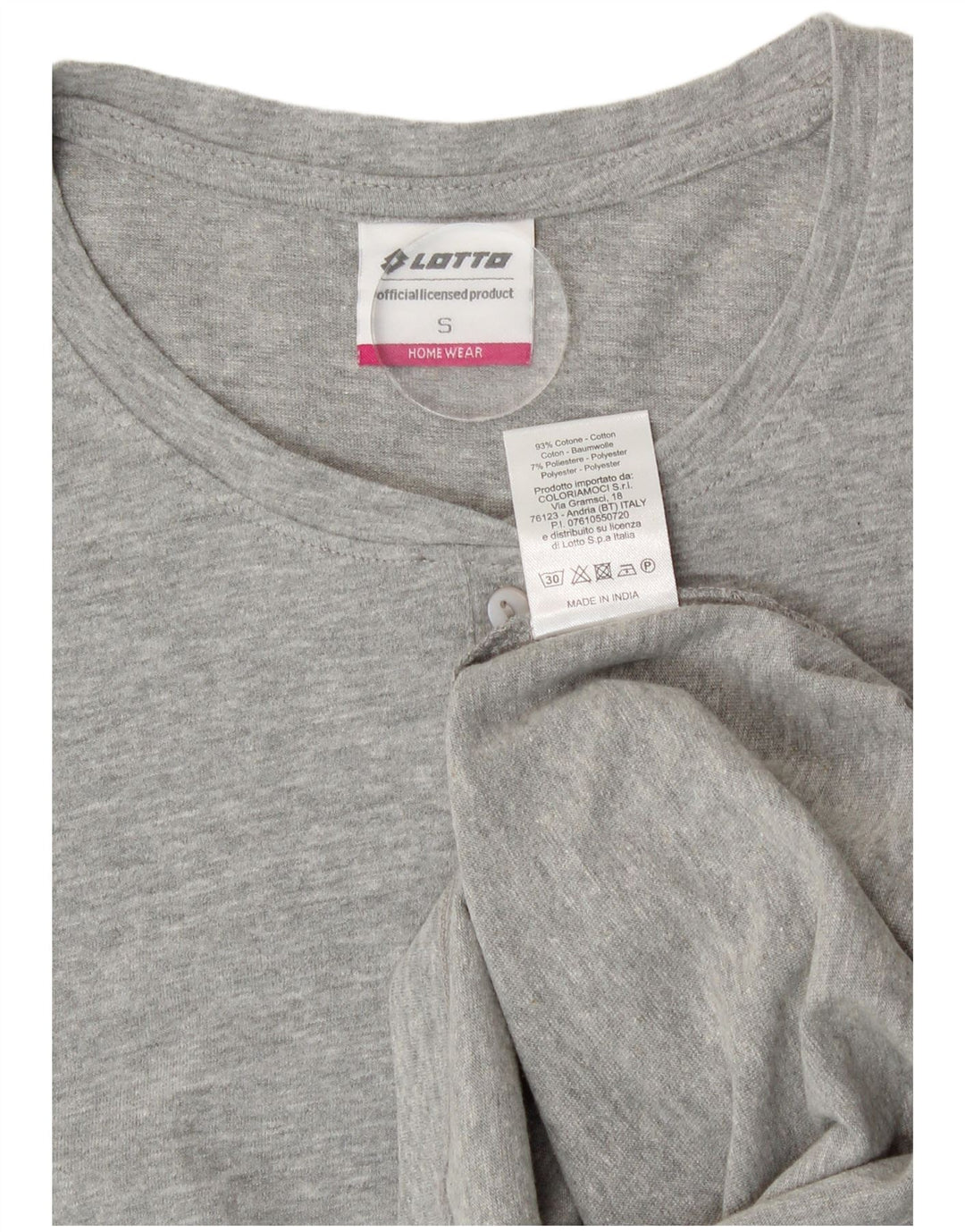 Lotto Womens Graphic Top Long Sleeve UK 10 Small Grey Cotton