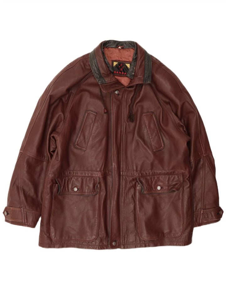 SARDAR Mens Leather Jacket UK 42 XL Brown Leather