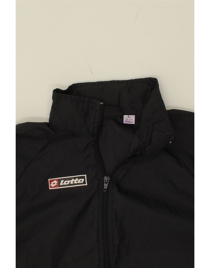 LOTTO Boys Hooded Rain Jacket 7-8 Years Black Nylon Vintage Lotto and Second-Hand Lotto from Messina Hembry 