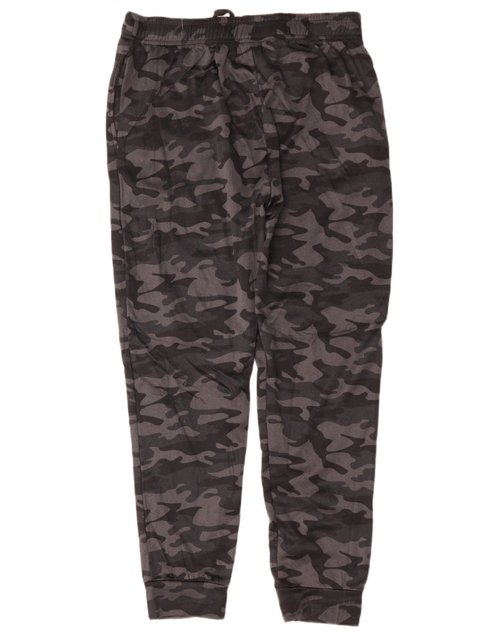RUSSELL ATHLETIC Mens Tracksuit Trousers Joggers Large  Grey Camouflage