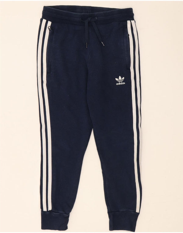Adidas Boys Tracksuit Trousers Joggers 6-7 Years  Navy Blue Cotton