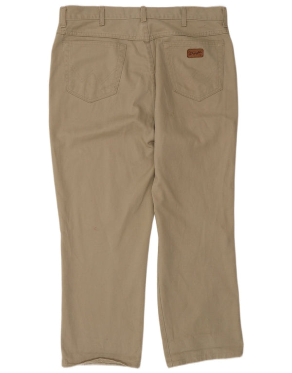 Wrangler Mens Ohio Straight Casual Trousers W38 L29 Beige Cotton