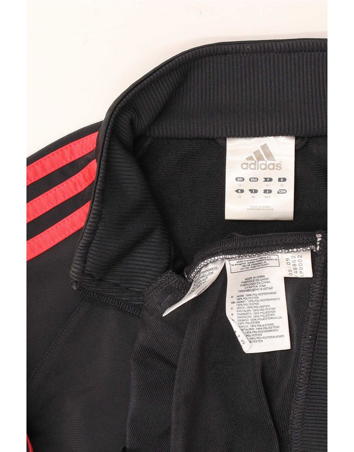 Adidas Womens Tracksuit Top Jacket UK 16 Large Grey Polyester