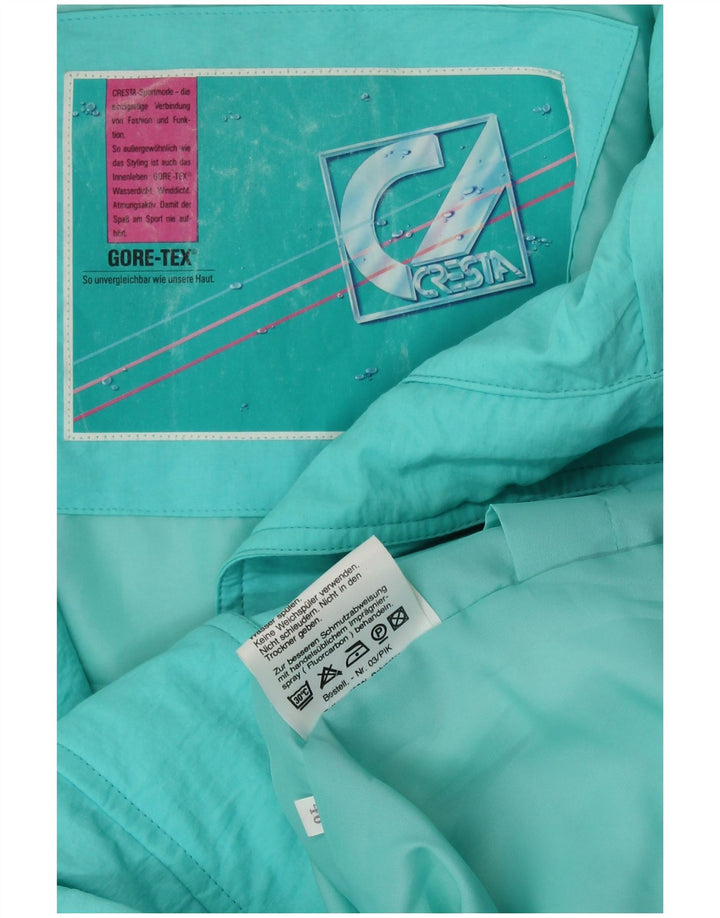 CRESTA Womens Gore-Tex Oversized Ski Jacket EU 40 Medium Turquoise Cotton