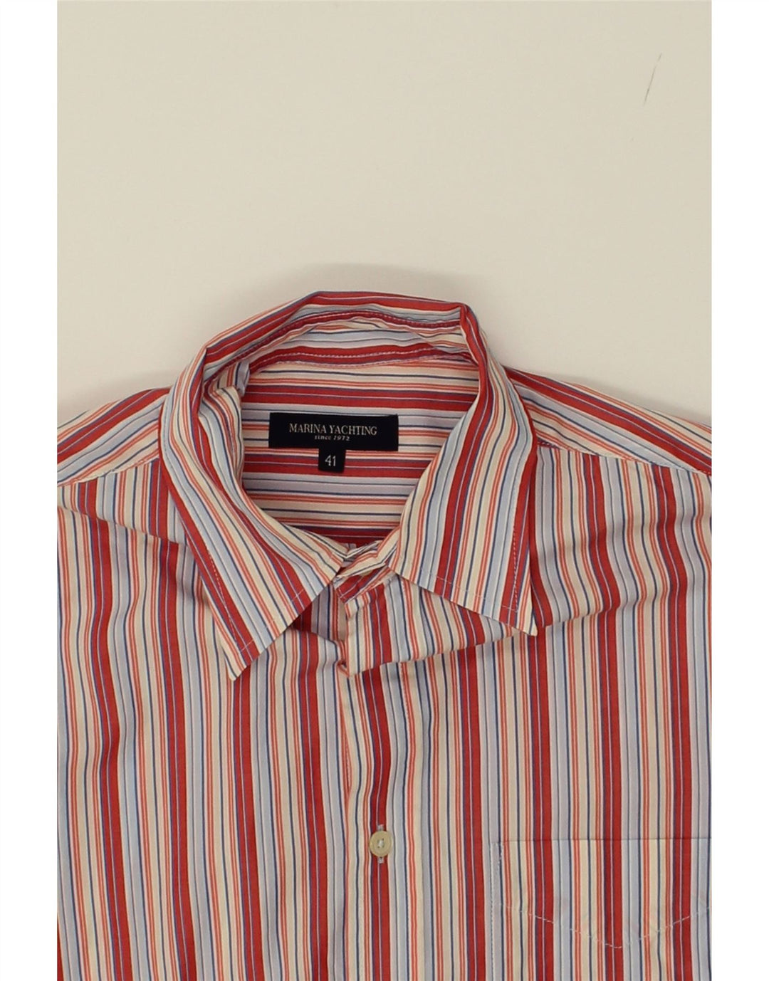 MARINA YACHTING Mens Shirt Size 41 Medium Red Striped Cotton Vintage Marina Yachting and Second-Hand Marina Yachting from Messina Hembry 