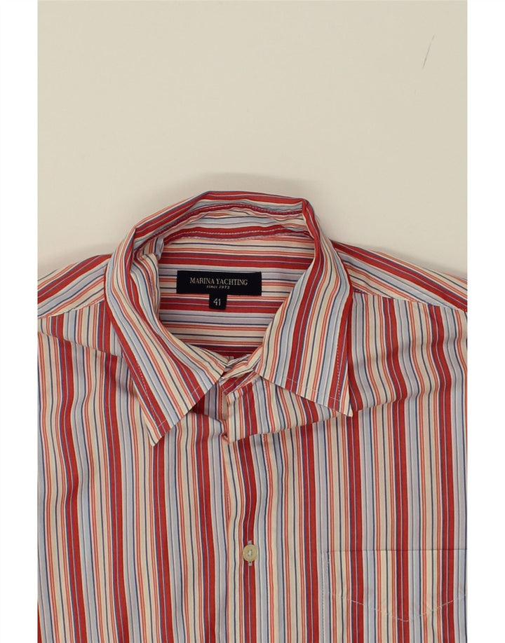 MARINA YACHTING Mens Shirt Size 41 Medium Red Striped Cotton Vintage Marina Yachting and Second-Hand Marina Yachting from Messina Hembry 