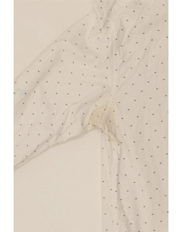 TOMMY HILFIGER Mens Shirt 2XL White Spotted Cotton Vintage Tommy Hilfiger and Second-Hand Tommy Hilfiger from Messina Hembry 