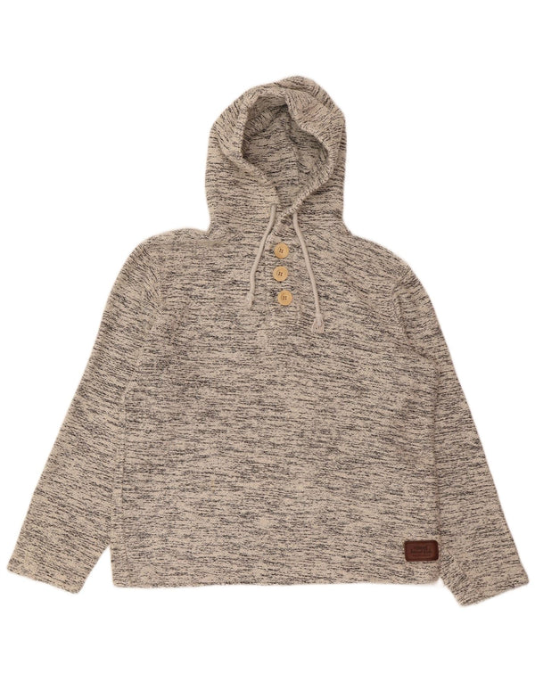 WEIRD FISH Mens Hoodie Jumper Small Grey Flecked
