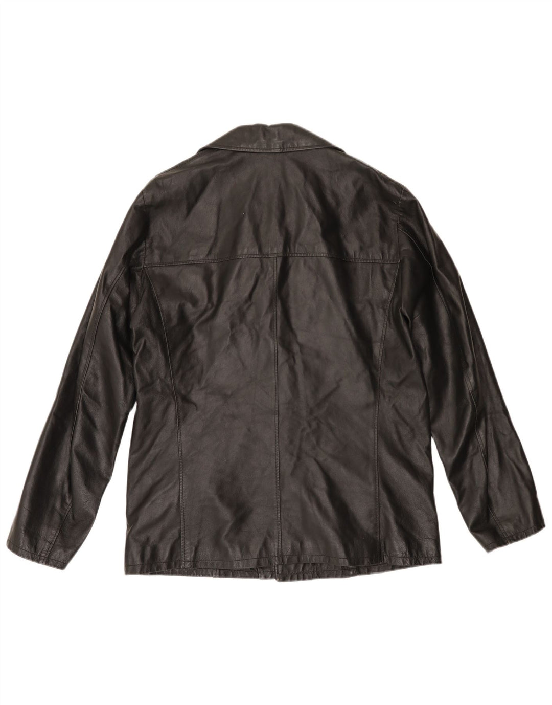 VINTAGE Mens Leather Jacket UK 40 Large Black Leather