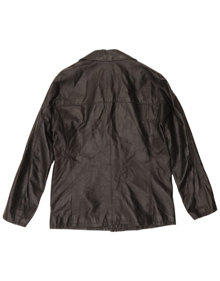 VINTAGE Mens Leather Jacket UK 40 Large Black Leather