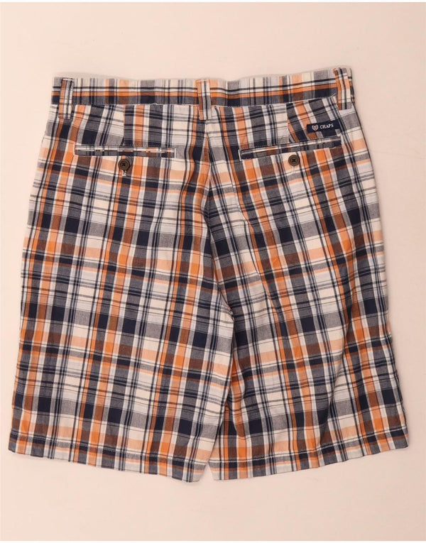 Chaps Mens Chino Shorts W32 Medium Navy Blue Check