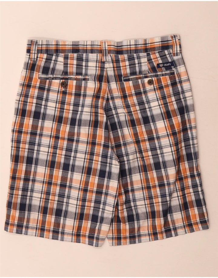 Chaps Mens Chino Shorts W32 Medium Navy Blue Check