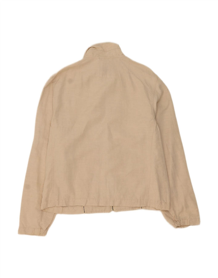 VINTAGE Mens Bomber Jacket UK 40 Large Beige Cotton