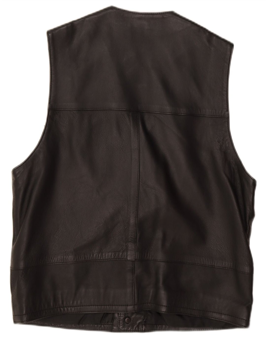 Gurtex Mens Leather Waistcoat IT 48 Medium Black Leather