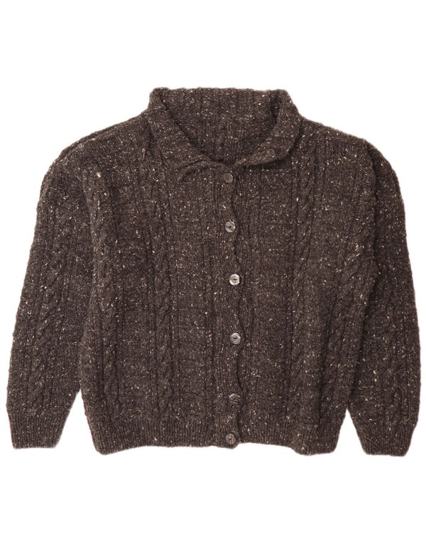 Vintage Womens Cardigan Sweater UK 20 2XL Grey Flecked