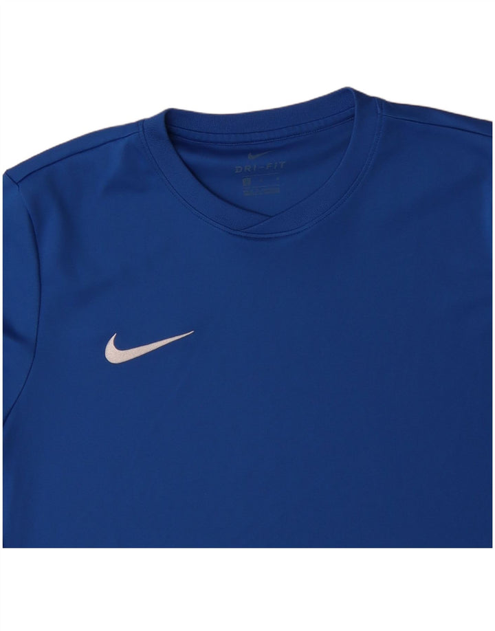 NIKE Mens Dri Fit T-Shirt Top Medium Blue Polyester